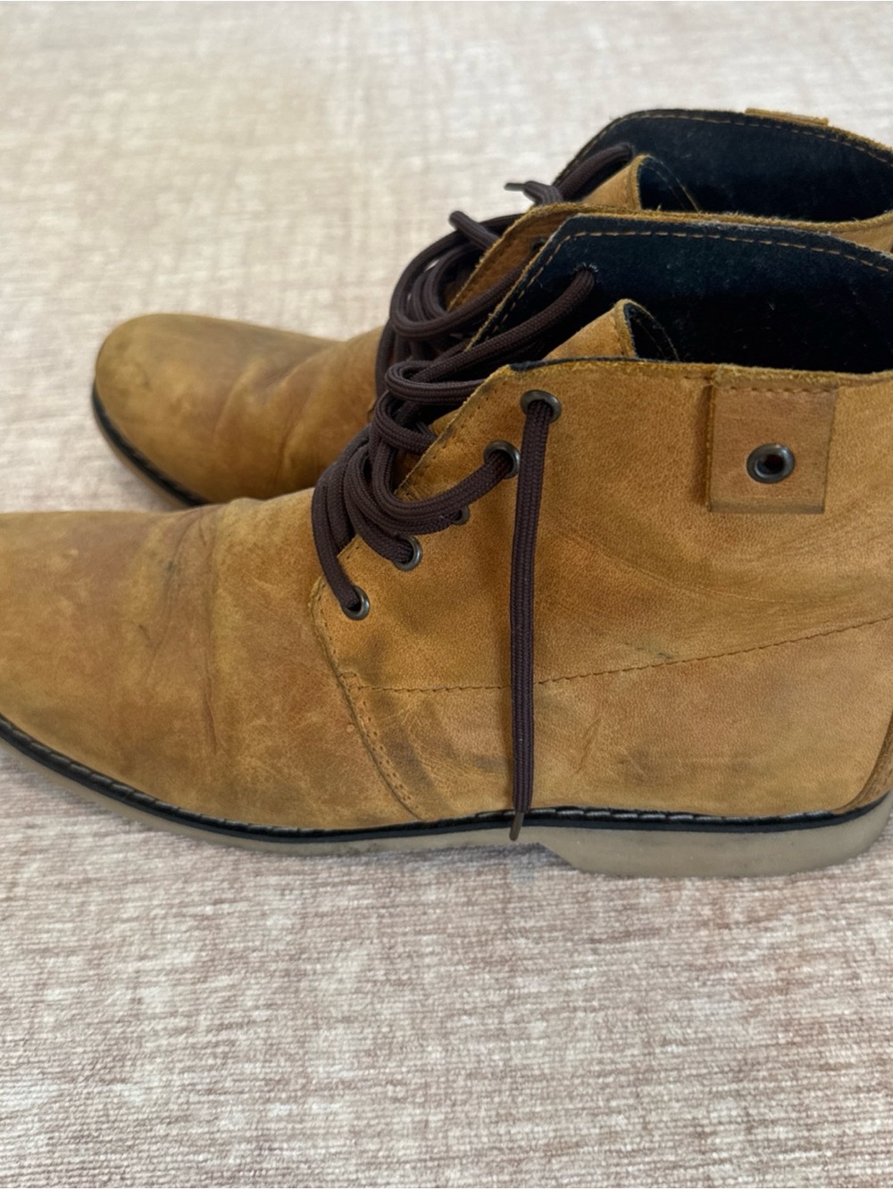 Men's Tan Leather Lace-Up Boots from South Africa